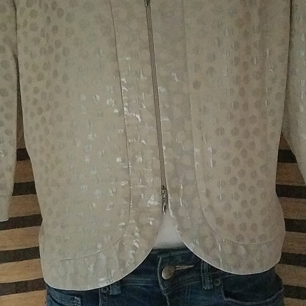 Joseph Ribkoff Gold Metallic Dot Jacket - Picture 5 of 9